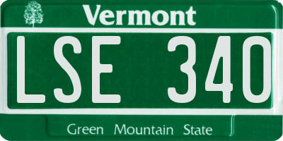 VT license plate LSE340