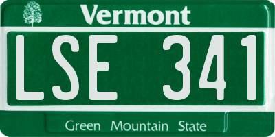 VT license plate LSE341