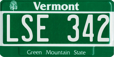 VT license plate LSE342