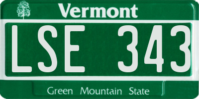 VT license plate LSE343