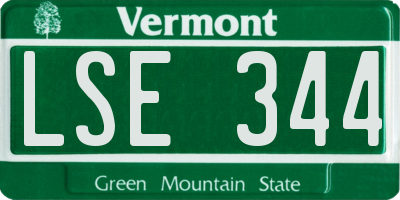 VT license plate LSE344