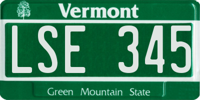 VT license plate LSE345