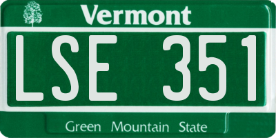 VT license plate LSE351
