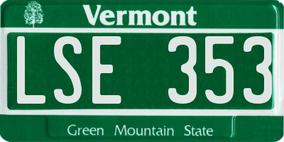 VT license plate LSE353