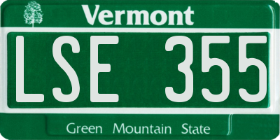 VT license plate LSE355