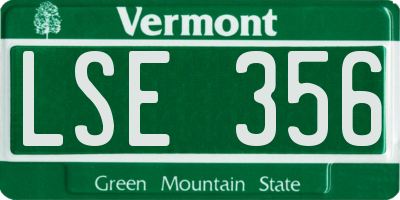 VT license plate LSE356