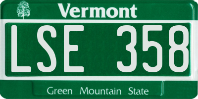 VT license plate LSE358