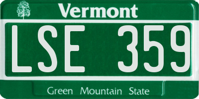 VT license plate LSE359