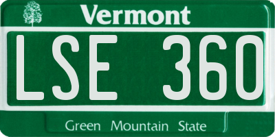 VT license plate LSE360