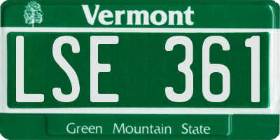 VT license plate LSE361