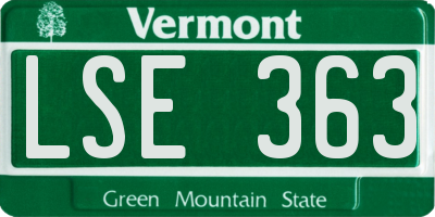 VT license plate LSE363