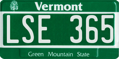 VT license plate LSE365