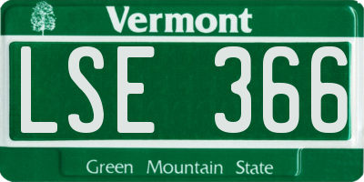 VT license plate LSE366