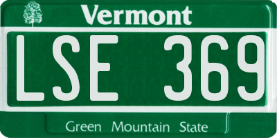 VT license plate LSE369