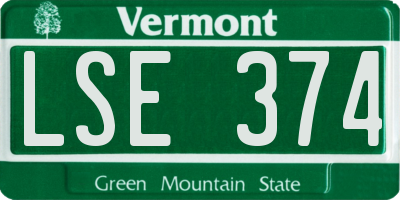 VT license plate LSE374