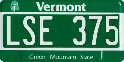 VT license plate LSE375