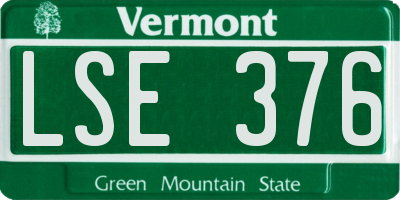 VT license plate LSE376