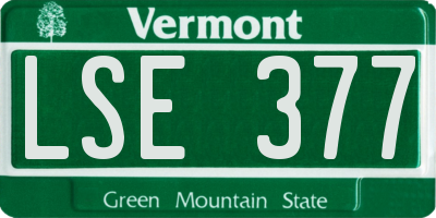 VT license plate LSE377