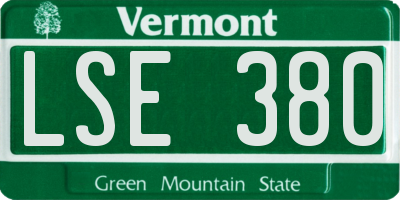 VT license plate LSE380
