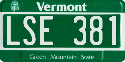 VT license plate LSE381