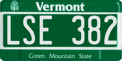 VT license plate LSE382