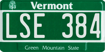 VT license plate LSE384