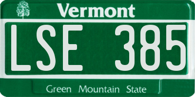 VT license plate LSE385
