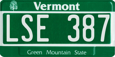 VT license plate LSE387