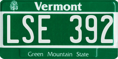 VT license plate LSE392