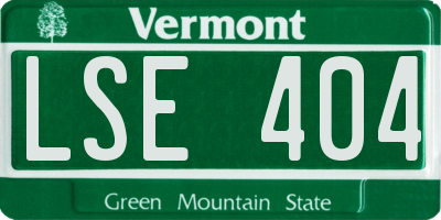 VT license plate LSE404