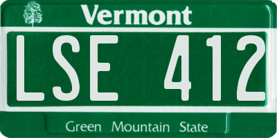VT license plate LSE412