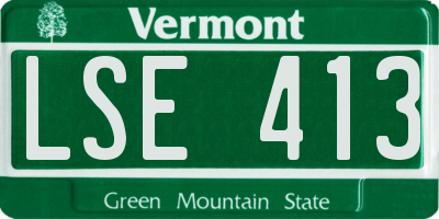 VT license plate LSE413
