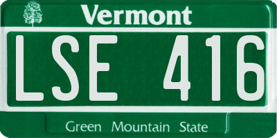 VT license plate LSE416