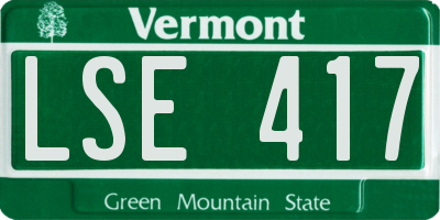 VT license plate LSE417
