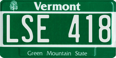 VT license plate LSE418