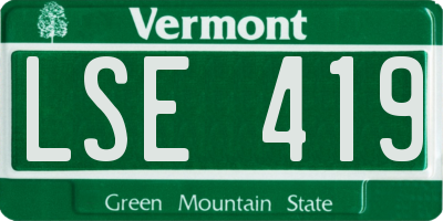 VT license plate LSE419