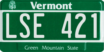 VT license plate LSE421