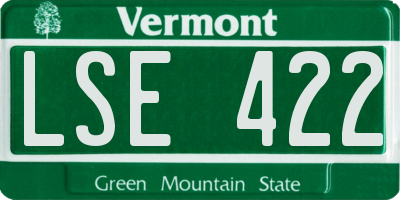 VT license plate LSE422