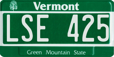 VT license plate LSE425