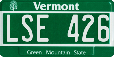 VT license plate LSE426