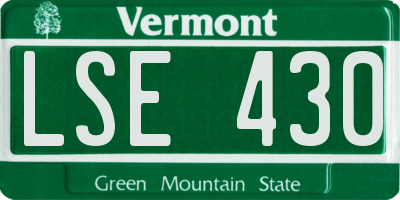 VT license plate LSE430