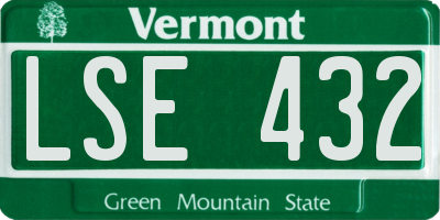 VT license plate LSE432