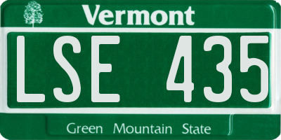 VT license plate LSE435