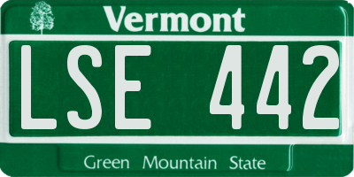 VT license plate LSE442