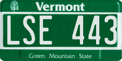 VT license plate LSE443