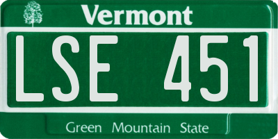 VT license plate LSE451