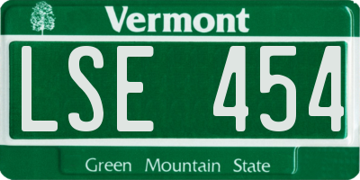 VT license plate LSE454