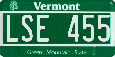 VT license plate LSE455