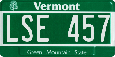 VT license plate LSE457