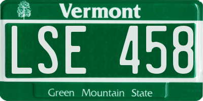 VT license plate LSE458